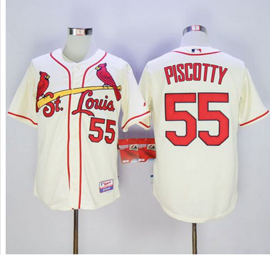 Cardinals #55 Stephen Piscotty Cream Cool Base Stitched MLB Jersey