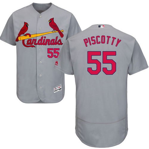 Cardinals #55 Stephen Piscotty Grey Flexbase Authentic Collection Stitched MLB Jersey