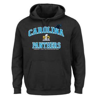 Carolina Panthers Majestic Super Bowl 50 Bound Heart and Soul Going To The Game Pullover Hoodie Black