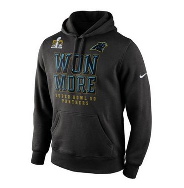 Carolina Panthers Nike Super Bowl 50 Bound Won More Pullover Hoodie Black