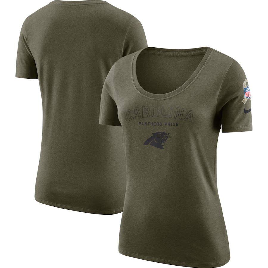 Carolina Panthers Nike Women's Salute To Service Legend Scoop Neck T-Shirt Olive