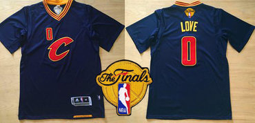 Cavaliers #0 Kevin Love Navy Blue Short Sleeve C The Finals Patch Stitched NBA Jersey
