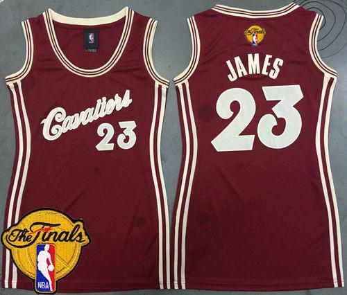 Cavaliers #23 LeBron James Red 2015-2016 Christmas Day The Finals Patch Women's Dress Stitched NBA Jersey Cavaliers #23 LeBron James Red 2015-2016 Christmas Day The Finals Patch Women's Dress Stitched NBA Jersey
