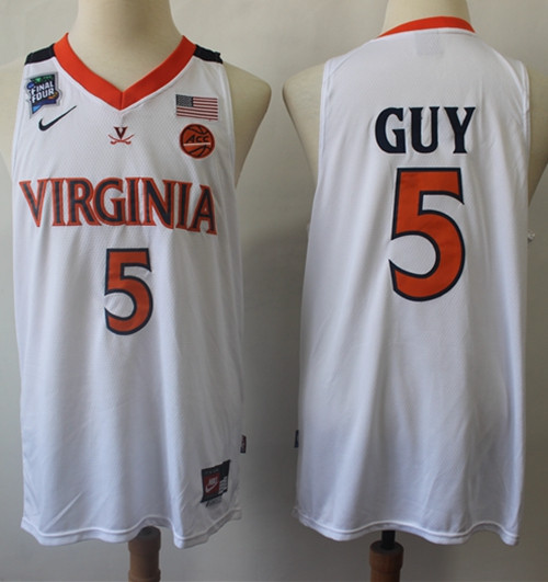 Cavaliers #5 Kyle Guy White Basketball Stitched College Jersey Cavaliers #5 Kyle Guy White Basketball Stitched College Jersey
