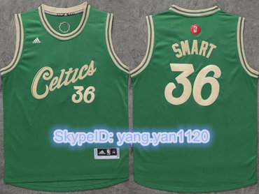 Celtics #36 Marcus Smart Green 2015-2016 Christmas Day Stitched NBA Jersey