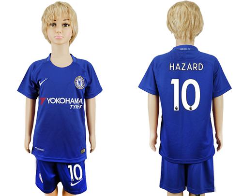 Chelsea #10 Hazard Blue Home Kid Soccer Club Jersey Chelsea #10 Hazard Blue Home Kid Soccer Club Jersey