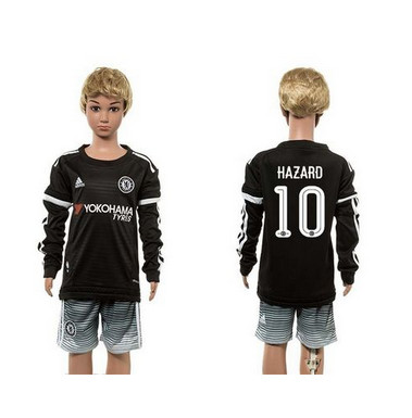 Chelsea #10 Hazard SEC Away Long Sleeves Euro Premium Kid Soccer Club Jersey