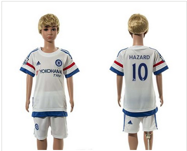 Chelsea #10 Hazard White Away Kid Soccer Club Jersey