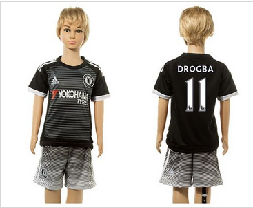 Chelsea #11 Drogba Black Kid Soccer Club Jersey