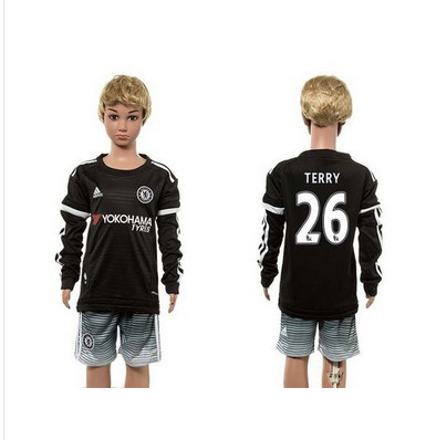 Chelsea #26 Terry SEC Away Long Sleeves Kid Soccer Club Jersey