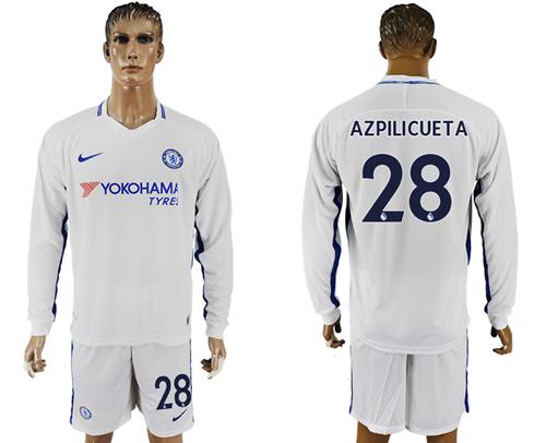 Chelsea #28 Azpilicueta Away Long Sleeves Soccer Club Jersey Chelsea #28 Azpilicueta Away Long Sleeves Soccer Club Jersey