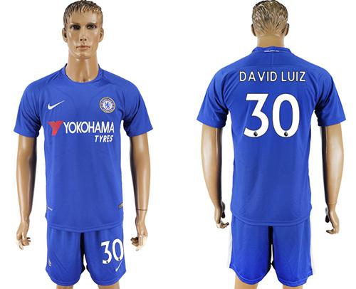 Chelsea #30 David Luiz Home Soccer Club Jersey Chelsea #30 David Luiz Home Soccer Club Jersey