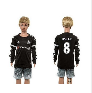 Chelsea #8 Oscar SEC Away Long Sleeves Kid Soccer Club Jersey