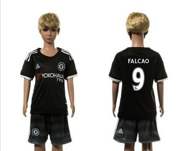 Chelsea #9 Falcao Black Kid Soccer Club Jersey Chelsea #9 Falcao Black Kid Soccer Club Jersey