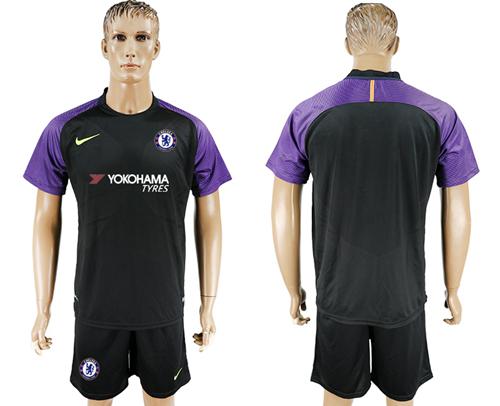 Chelsea Blank Black Goalkeeper Soccer Club Jersey Chelsea Blank Black Goalkeeper Soccer Club Jersey