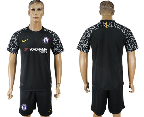 Chelsea Blank Black Goalkeeper Soccer Club Jersey