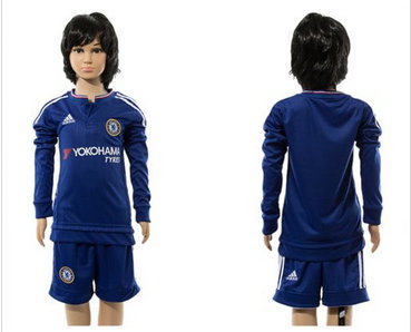 Chelsea Blank Blue Home Long Sleeves Kid Soccer Club Jersey Chelsea Blank Blue Home Long Sleeves Kid Soccer Club Jersey