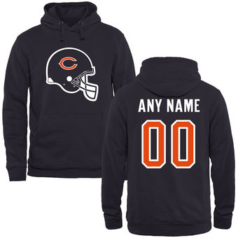 Chicago Bears Silver Custom Name & Number Helmet Pullover Hoodie
