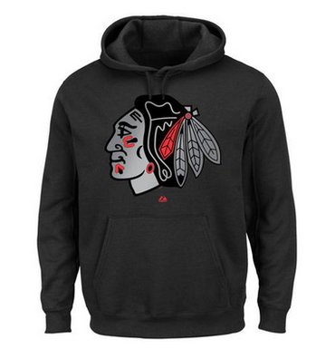 Chicago Blackhawks Majestic Game Reflex Pullover Hoodie Black