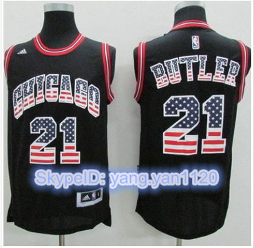 Chicago Bulls #21 Jimmy Butler Black USA Flag Fashion Stitched NBA Jersey Chicago Bulls #21 Jimmy Butler Black USA Flag Fashion Stitched NBA Jersey