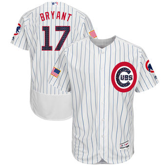 Chicago Cubs Kris Bryant Majestic 2017 Stars & Stripes Authentic Collection FlexBase Player Jersey - White