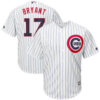 Chicago Cubs Kris Bryant Majestic 2017 Stars & Stripes Cool Base Player Jersey - White
