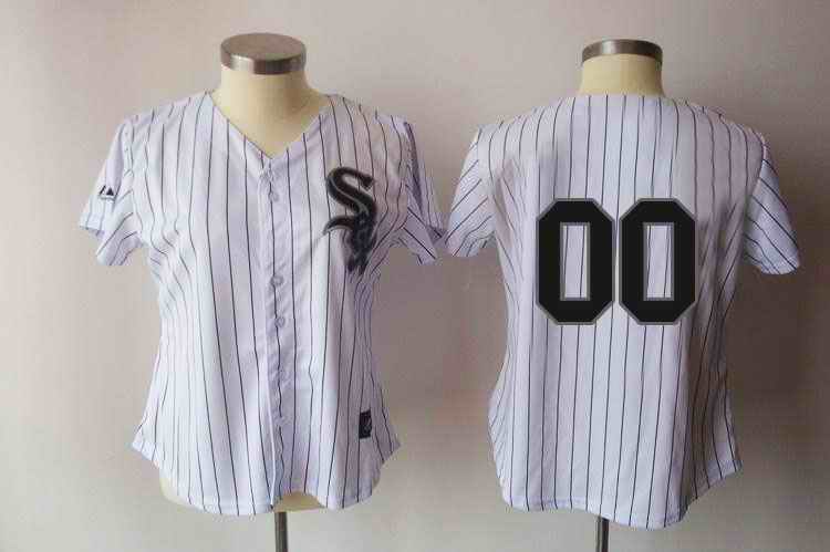 Chicago White Sox Blank White Black Strip Women Custom Jerseys Chicago White Sox Blank White Black Strip Women Custom Jerseys