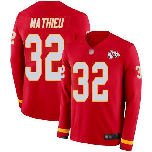 Chiefs #32 Tyrann Mathieu Red Team Color Youth Stitched Football Limited Therma Long Sleeve Jersey Chiefs #32 Tyrann Mathieu Red Team Color Youth Stitched Football Limited Therma Long Sleeve Jersey