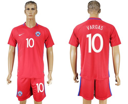 Chile #10 Vargas Home Soccer Country Jersey Chile #10 Vargas Home Soccer Country Jersey