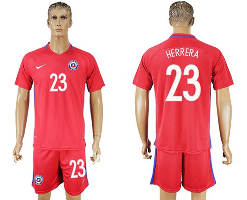 Chile #23 Herrera Home Soccer Country Jersey Chile #23 Herrera Home Soccer Country Jersey