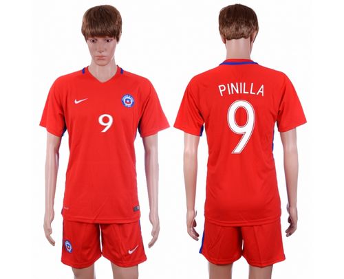 Chile #9 Pinilla Home Soccer Country Jersey Chile #9 Pinilla Home Soccer Country Jersey