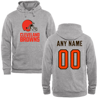 Cleveland Browns Steel Custom Name & Number Helmet Pullover Hoodie