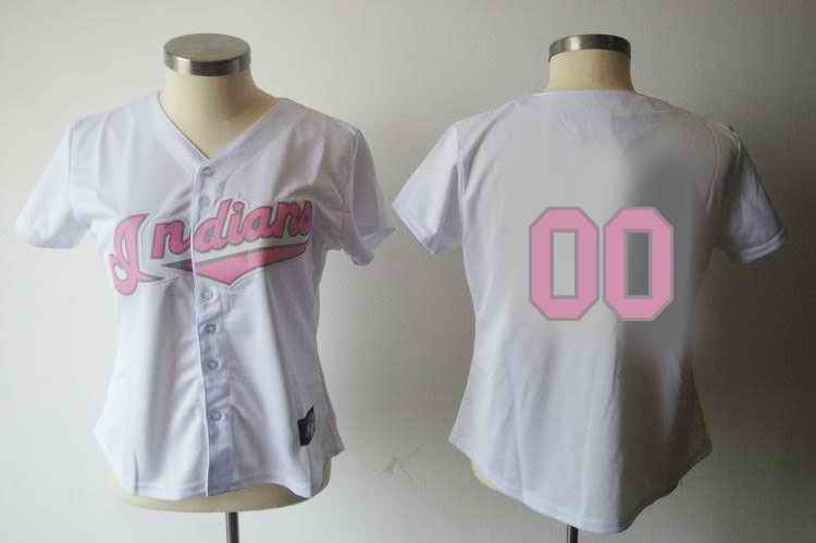 Cleveland Indians Blank White Pink Number Women Custom Jerseys Cleveland Indians Blank White Pink Number Women Custom Jerseys