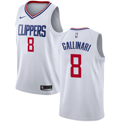Clippers #8 Danilo Gallinari White Youth Basketball Swingman Association Edition Jersey