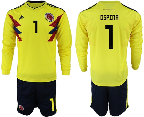 Colombia #1 Ospina Home Long Sleeves Soccer Country Jersey