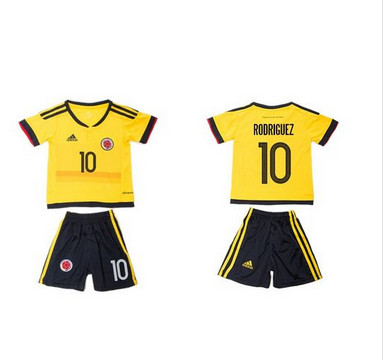 Colombia #10 Rodriguez Home Kid Soccer Country Jersey