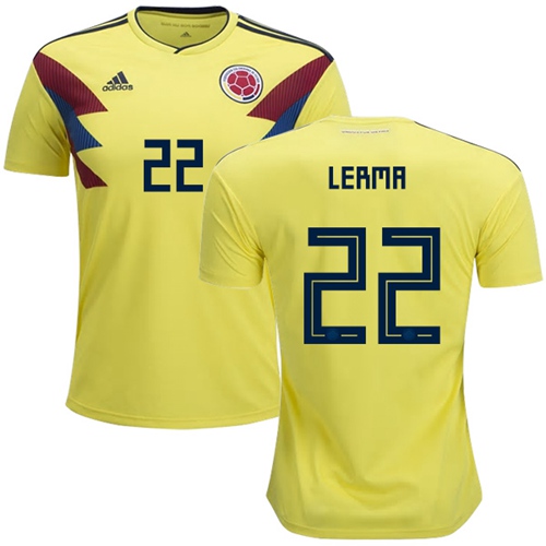 Colombia #22 Lerma Home Soccer Country Jersey Colombia #22 Lerma Home Soccer Country Jersey
