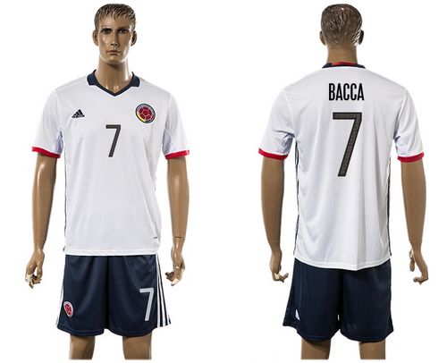 Colombia #7 Bacca Away Soccer Country Jersey Colombia #7 Bacca Away Soccer Country Jersey