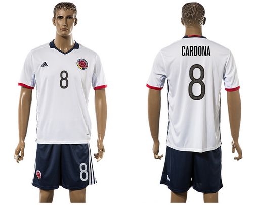 Colombia #8 Cardona Away Soccer Country Jersey Colombia #8 Cardona Away Soccer Country Jersey