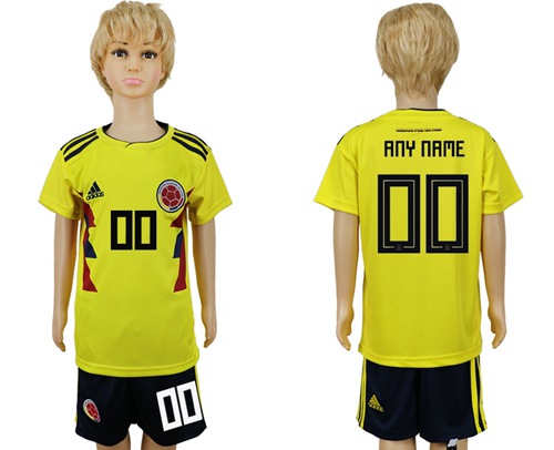 Colombia Personalized Home Kid Soccer Country Jersey