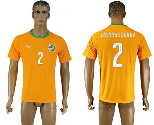 Cote d'lvoire #2 Diarrassouba Home Soccer Country Jersey