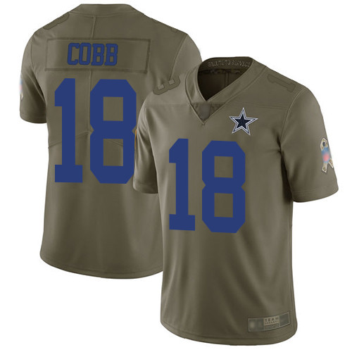 Cowboys #18 Randall Cobb Olive Youth Stitched Football Limited 2017 Salute to Service Jersey Cowboys #18 Randall Cobb Olive Youth Stitched Football Limited 2017 Salute to Service Jersey
