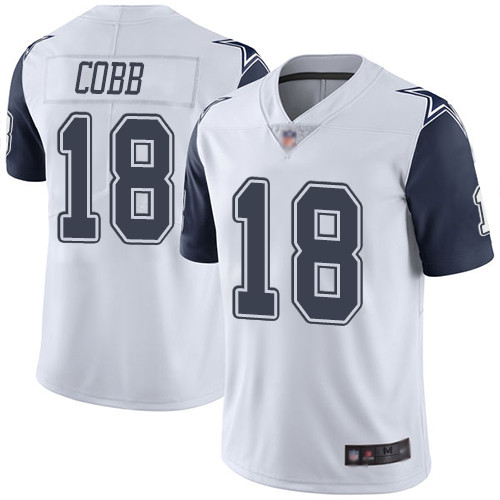 Cowboys #18 Randall Cobb White Men's Stitched Football Limited Rush Jersey Cowboys #18 Randall Cobb White Men's Stitched Football Limited Rush Jersey