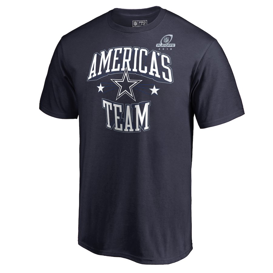Cowboys Navy 2018 NFL Playoffs America's Team Men's T-Shirt Cowboys Navy 2018 NFL Playoffs America's Team Men's T-Shirt