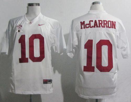 Crimson Tide #10 AJ McCarron White SEC & 2016 College Football Playoff National Championship Patch Stitched NCAA Jersey Crimson Tide #10 AJ McCarron White SEC & 2016 College Football Playoff National Championship Patch Stitched NCAA Jersey