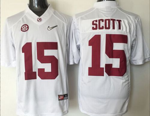 Crimson Tide #15 JK Scott White 2016 National Championship Stitched NCAA Jersey Crimson Tide #15 JK Scott White 2016 National Championship Stitched NCAA Jersey