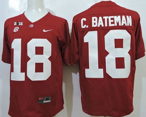 Crimson Tide #18 Cooper Bateman Red SEC & 2016 College Football Playoff National Championship Patch Stitched NCAA Jersey Crimson Tide #18 Cooper Bateman Red SEC & 2016 College Football Playoff National Championship Patch Stitched NCAA Jersey