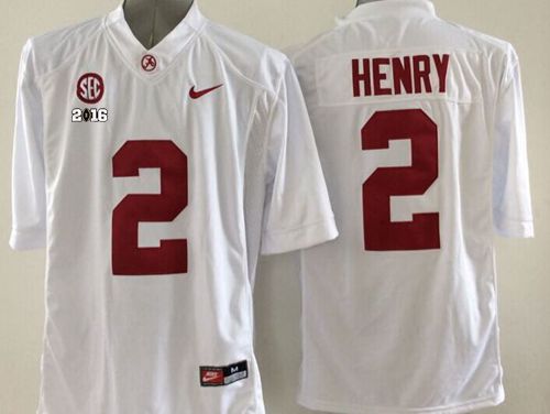 Crimson Tide #2 Derrick Henry White SEC & 2016 College Football Playoff National Championship Patch Stitched NCAA Jersey Crimson Tide #2 Derrick Henry White SEC & 2016 College Football Playoff National Championship Patch Stitched NCAA Jersey