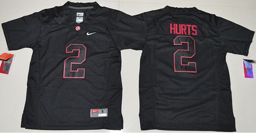 Crimson Tide #2 Jalen Hurts Blackout Limited Stitched Youth NCAA Jersey Crimson Tide #2 Jalen Hurts Blackout Limited Stitched Youth NCAA Jersey