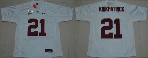 Crimson Tide #21 Dre Kirkpatrick White 2016 College Football Playoff National Championship Patch Stitched NCAA Jersey Crimson Tide #21 Dre Kirkpatrick White 2016 College Football Playoff National Championship Patch Stitched NCAA Jersey